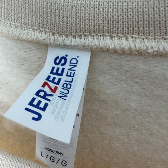 Jerzees Starbucks Santa Sweatshirt Size L Beige Crew neck Cotton Blend - Picture 6 of 9